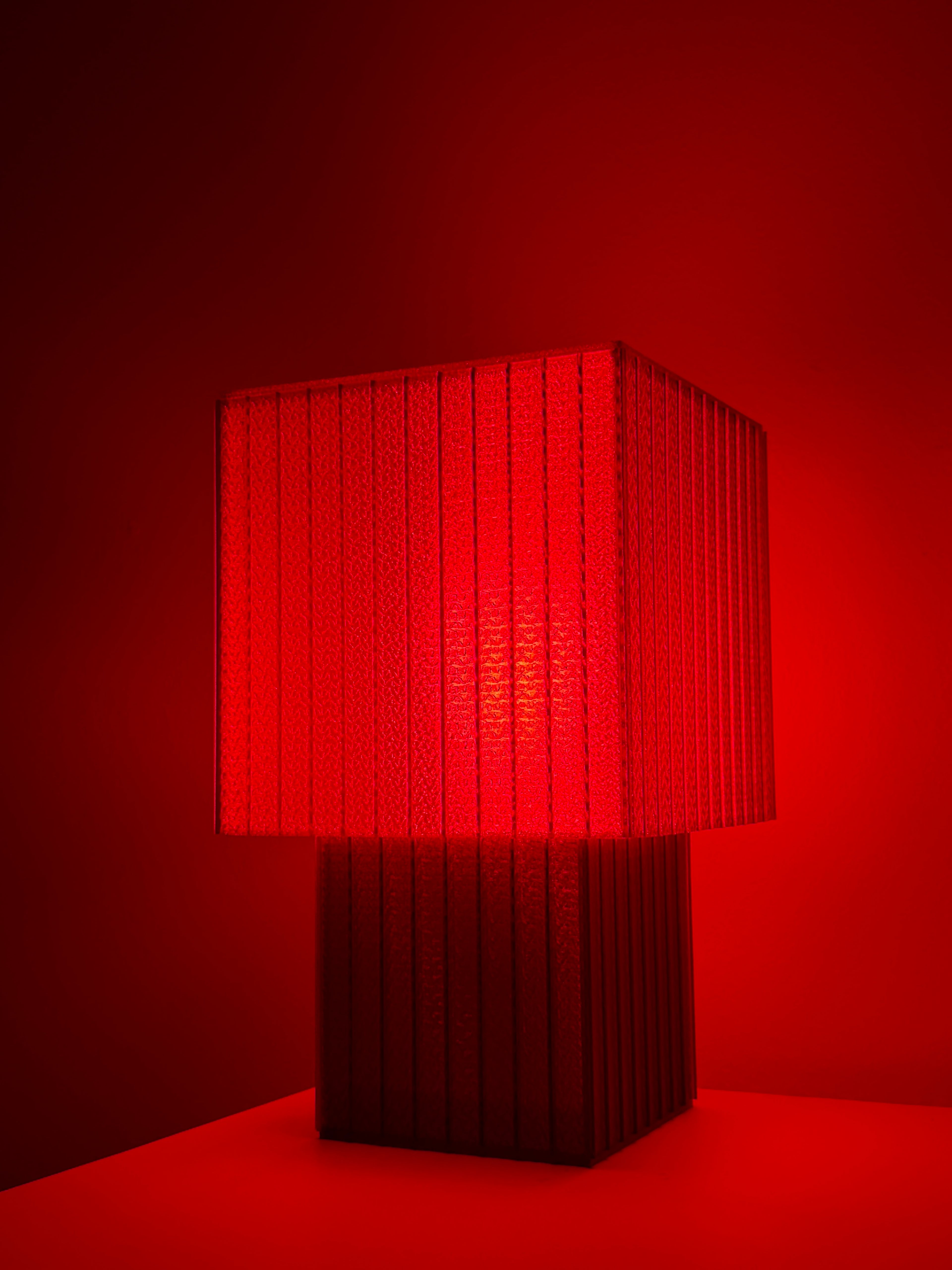 Lampe Cube - Burgundy