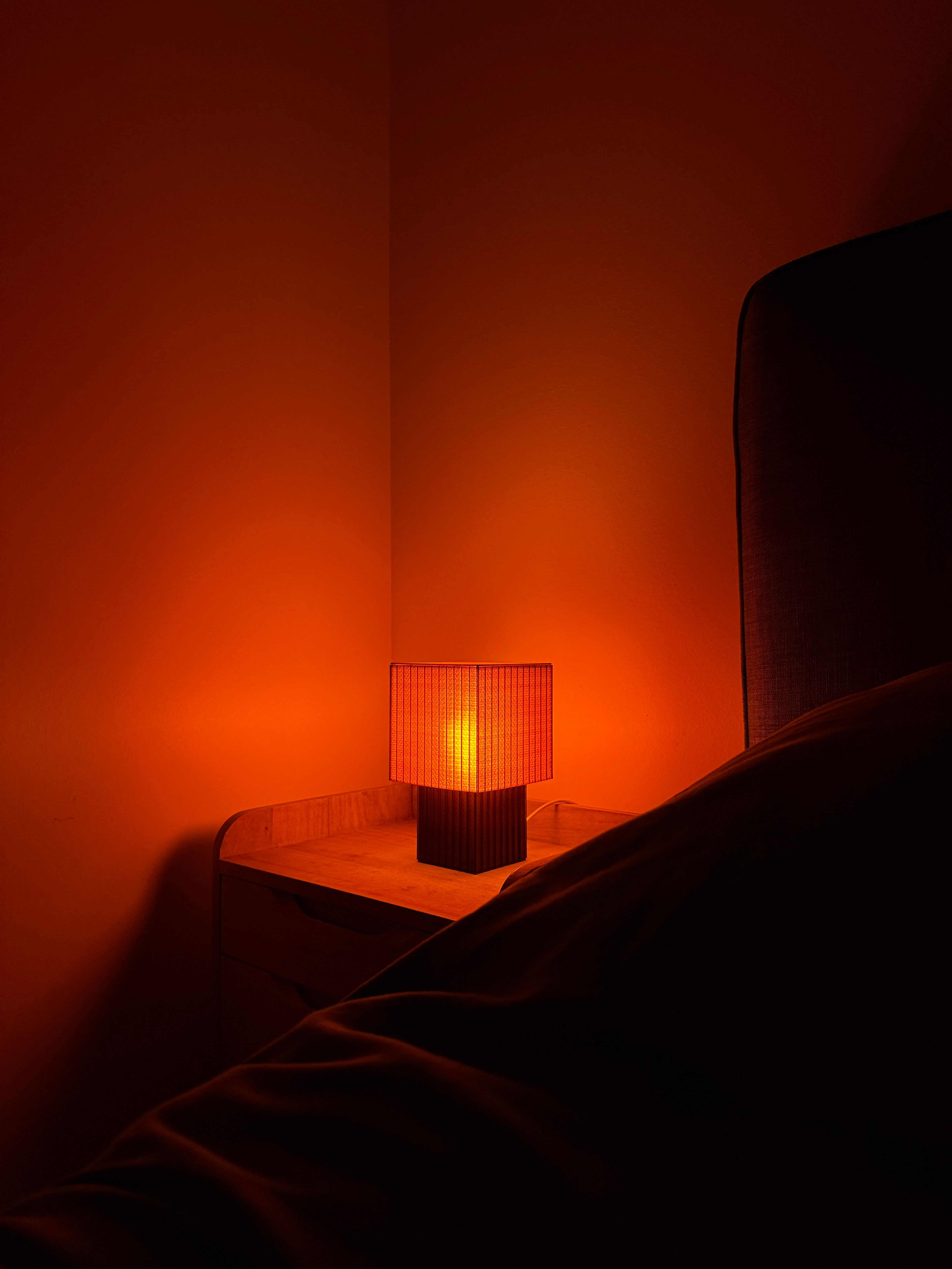 Lampe Cube - Ambrée